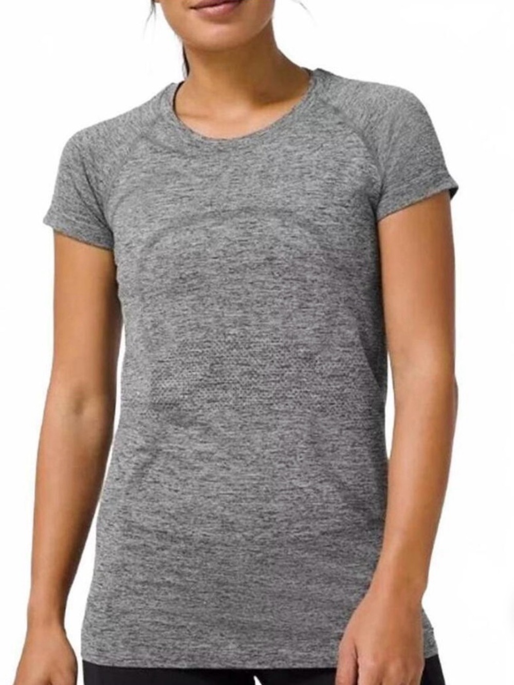 lululemon athletica Grey Heather Short Sleeve Performance Tee